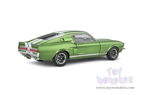 Solido - Shelby GT500 Hardtop (1967, 1/18 scale diecast model car, Lime Green/White stripes) S1802907