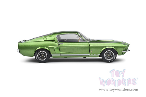Solido - Shelby GT500 Hardtop (1967, 1/18 scale diecast model car, Lime Green/White stripes) S1802907