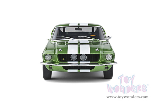 Solido - Shelby GT500 Hardtop (1967, 1/18 scale diecast model car, Lime Green/White stripes) S1802907