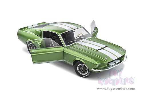 Solido - Shelby GT500 Hardtop (1967, 1/18 scale diecast model car, Lime Green/White stripes) S1802907