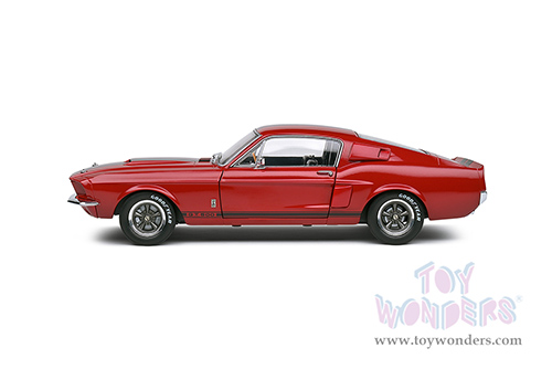 Solido - Shelby GT500 (1967, 1/18 scale diecast model car, Burgundy Red/Black stripes) S1802909