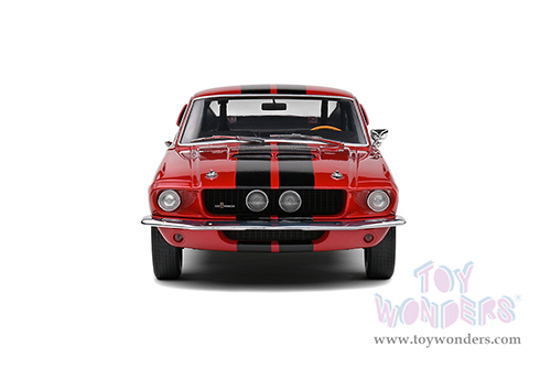 Solido - Shelby GT500 (1967, 1/18 scale diecast model car, Burgundy Red/Black stripes) S1802909