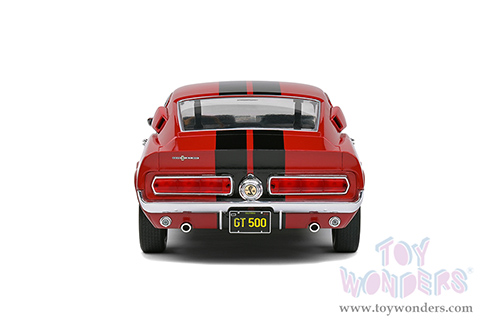Solido - Shelby GT500 (1967, 1/18 scale diecast model car, Burgundy Red/Black stripes) S1802909