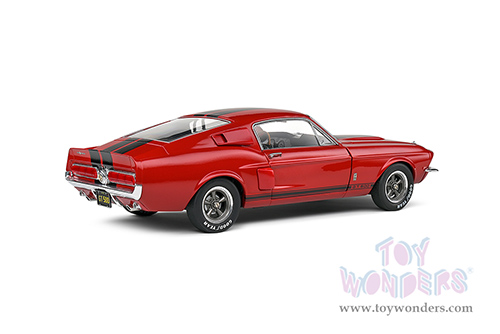 Solido - Shelby GT500 (1967, 1/18 scale diecast model car, Burgundy Red/Black stripes) S1802909