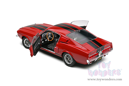 Solido - Shelby GT500 (1967, 1/18 scale diecast model car, Burgundy Red/Black stripes) S1802909