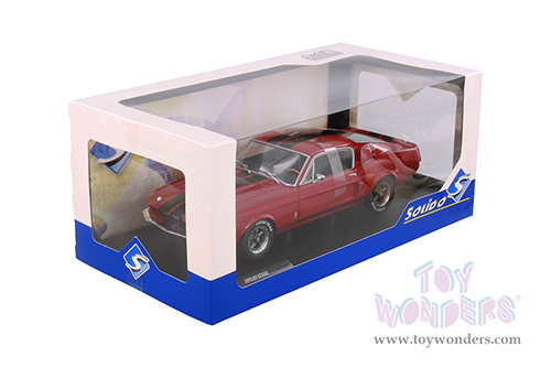 Solido - Shelby GT500 (1967, 1/18 scale diecast model car, Burgundy Red/Black stripes) S1802909