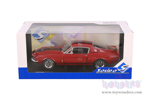 Solido - Shelby GT500 (1967, 1/18 scale diecast model car, Burgundy Red/Black stripes) S1802909