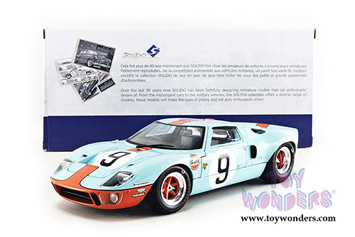 Solido - Ford GT40 MKI #9 Gulf&reg; Oil 24H of Le Mans (1/18 scale diecast model car, Light Blue/Orange) S1803001