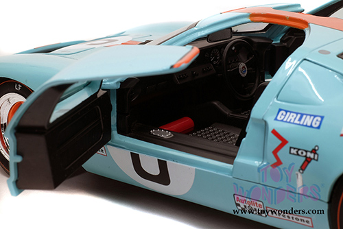 Solido - Ford GT40 MKI #6 Gulf&reg; Oil Le Mans J. Ickx/J. Olivier (1969, 1/18 scale diecast model car, Light Blue/Orange) S1803003