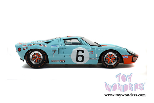 Solido - Ford GT40 MKI #6 Gulf&reg; Oil Le Mans J. Ickx/J. Olivier (1969, 1/18 scale diecast model car, Light Blue/Orange) S1803003