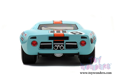 Solido - Ford GT40 MKI #6 Gulf&reg; Oil Le Mans J. Ickx/J. Olivier (1969, 1/18 scale diecast model car, Light Blue/Orange) S1803003