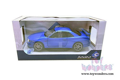 Solido - Nissan Skyline GT-R (R34) Hardtop (1999, 1/18 scale diecast model car, Bayside Blue) S1804301