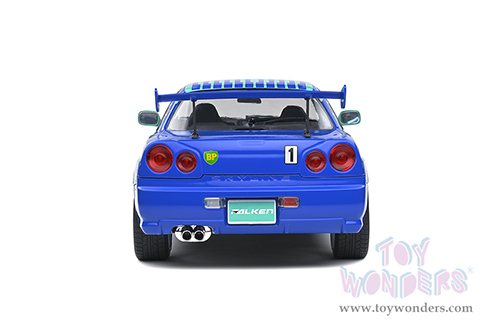Solido Competition - Nissan Skyline GT-R (R34) #1 Hironori Takeuchi - Yuji Tachikawa "Falken" JGTC (Japan Grand Touring Championship) (2001) (1999, 1/18 scale diecast model car, Blue/Turquoise) S1804304