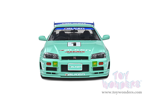 Solido Competition - Nissan Skyline GT-R (R34) #1 Hironori Takeuchi - Yuji Tachikawa "Falken" JGTC (Japan Grand Touring Championship) (2001) (1999, 1/18 scale diecast model car, Blue/Turquoise) S1804304