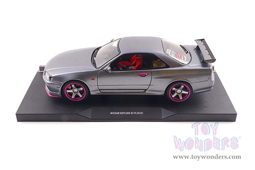Solido - Nissan Skyline (R34) GT-R Hardtop (1999, 1/18 scale diecast model car, Silver/Purple accents) S1804310