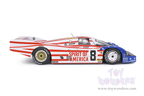Solido Competition - Porsche 956LH RHD #8 G. Follmer - J. Morton - K. Miller "Spirit of America" 24H of Le Mans (1986, 1/18 scale diecast model car, Red/White/Blue) S1805503