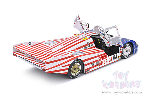 Solido Competition - Porsche 956LH RHD #8 G. Follmer - J. Morton - K. Miller "Spirit of America" 24H of Le Mans (1986, 1/18 scale diecast model car, Red/White/Blue) S1805503