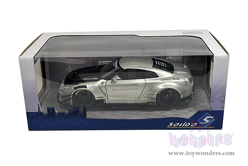 Solido - Nissan Skyline GT-R (R35) "Liberty Walk" Body Kit (2020, 1/18 scale diecast model car, Pearl Gray) S1805802