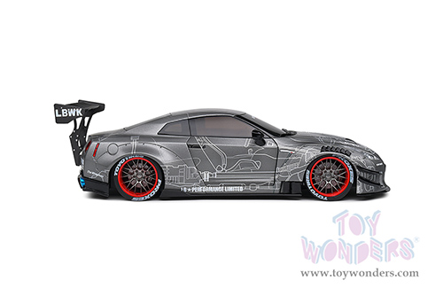 Solido - Nissan GT-R (R35) with Liberty Walk 2.0 Body Kit - Catalogue Design (2020, 1/18 scale diecast model car, Dark Gray) S1805810