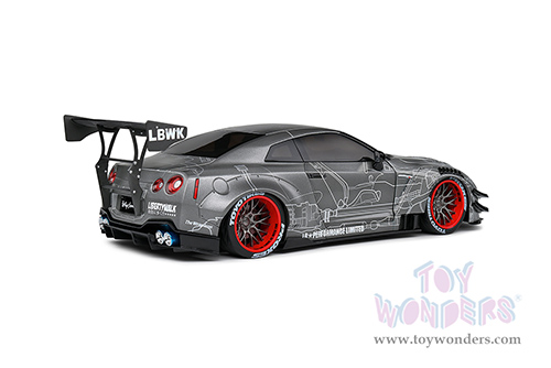 Solido - Nissan GT-R (R35) with Liberty Walk 2.0 Body Kit - Catalogue Design (2020, 1/18 scale diecast model car, Dark Gray) S1805810