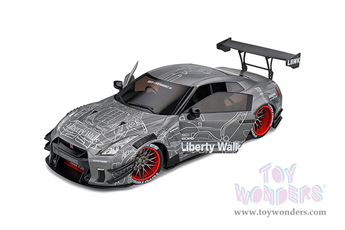 Solido - Nissan GT-R (R35) with Liberty Walk 2.0 Body Kit - Catalogue Design (2020, 1/18 scale diecast model car, Dark Gray) S1805810
