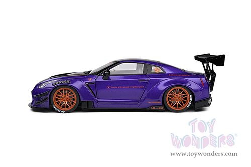 Solido - Nissan GT-R (R35) with Liberty Walk 2.0 Body Kit - Purplezilla (2022, 1/18 scale diecast model car, Purple) S1805812