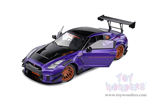 Solido - Nissan GT-R (R35) with Liberty Walk 2.0 Body Kit - Purplezilla (2022, 1/18 scale diecast model car, Purple) S1805812