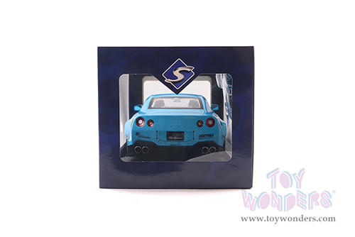 Solido - Nissan GT-R (R35) Liberty Walk Body Kit 2.0 (2023, 1/18 scale diecast model car, Baby Blue/w Black hood) S1805817