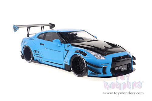 Solido - Nissan GT-R (R35) Liberty Walk Body Kit 2.0 (2023, 1/18 scale diecast model car, Baby Blue/w Black hood) S1805817