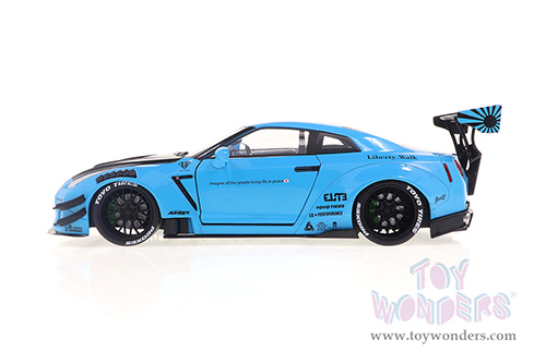 Solido - Nissan GT-R (R35) Liberty Walk Body Kit 2.0 (2023, 1/18 scale diecast model car, Baby Blue/w Black hood) S1805817