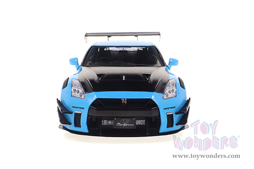 Solido - Nissan GT-R (R35) Liberty Walk Body Kit 2.0 (2023, 1/18 scale diecast model car, Baby Blue/w Black hood) S1805817