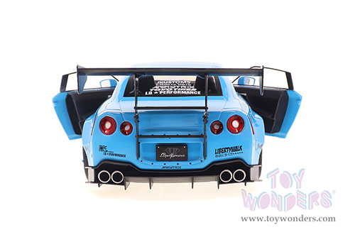 Solido - Nissan GT-R (R35) Liberty Walk Body Kit 2.0 (2023, 1/18 scale diecast model car, Baby Blue/w Black hood) S1805817