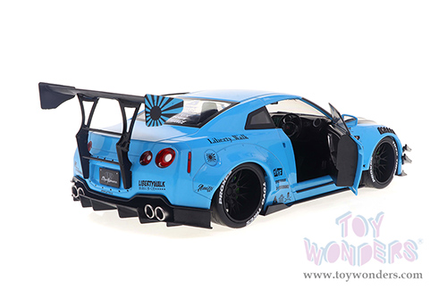 Solido - Nissan GT-R (R35) Liberty Walk Body Kit 2.0 (2023, 1/18 scale diecast model car, Baby Blue/w Black hood) S1805817