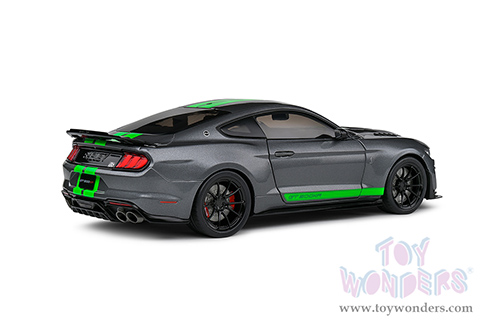Solido - Ford Mustang Shelby GT500 (2020, 1/18 scale diecast model car, Carbonized Gray/Neon Green Stripes) S1805911