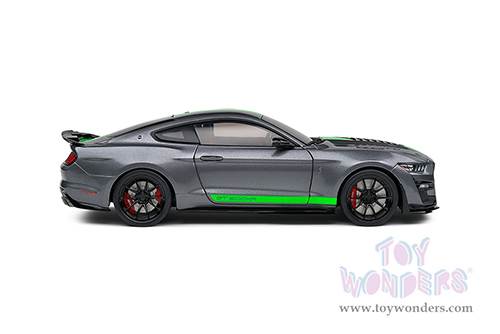 Solido - Ford Mustang Shelby GT500 (2020, 1/18 scale diecast model car, Carbonized Gray/Neon Green Stripes) S1805911