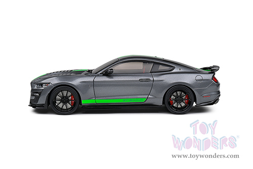 Solido - Ford Mustang Shelby GT500 (2020, 1/18 scale diecast model car, Carbonized Gray/Neon Green Stripes) S1805911