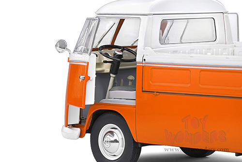 Solido - Volkswagen T1 Pick Up with Surfboard (1950, 1/18 scale diecast model car, Orange/White) S1806701