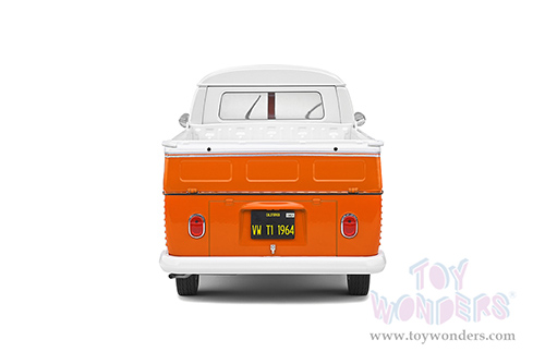 Solido - Volkswagen T1 Pick Up with Surfboard (1950, 1/18 scale diecast model car, Orange/White) S1806701