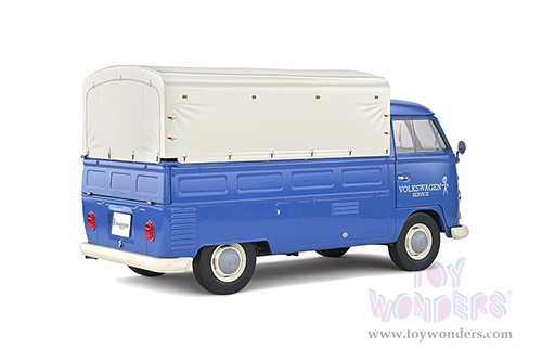 Solido - Volkswagen T1 Pick Up with Taurpalin - Volkswagen Service (1950, 1/18 scale diecast model car, Blue/White) S1806702