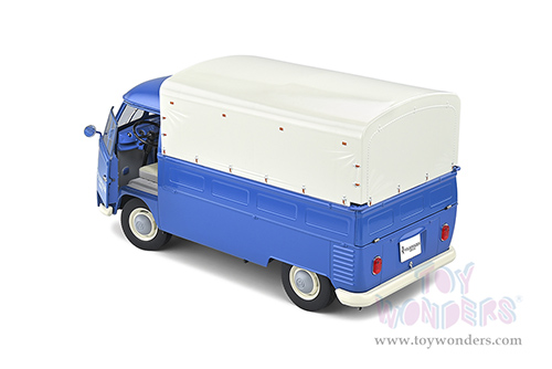 Solido - Volkswagen T1 Pick Up with Taurpalin - Volkswagen Service (1950, 1/18 scale diecast model car, Blue/White) S1806702