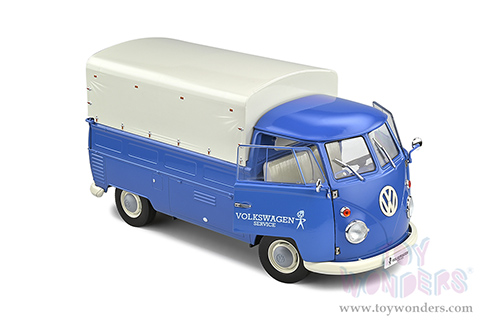 Solido - Volkswagen T1 Pick Up with Taurpalin - Volkswagen Service (1950, 1/18 scale diecast model car, Blue/White) S1806702