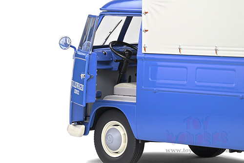 Solido - Volkswagen T1 Pick Up with Taurpalin - Volkswagen Service (1950, 1/18 scale diecast model car, Blue/White) S1806702