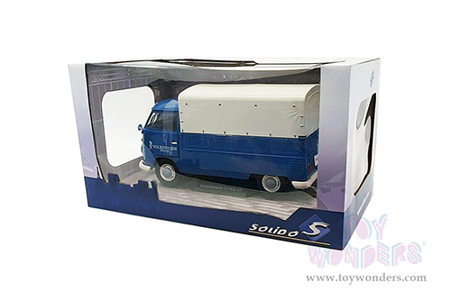 Solido - Volkswagen T1 Pick Up with Taurpalin - Volkswagen Service (1950, 1/18 scale diecast model car, Blue/White) S1806702