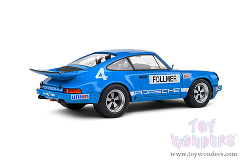 Solido Competition - Porsche 911 RS 3.0 George Follmer IROC Riverside 1974 (1/18 scale diecast model car, Blue) S1810702