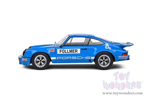 Solido Competition - Porsche 911 RS 3.0 George Follmer IROC Riverside 1974 (1/18 scale diecast model car, Blue) S1810702