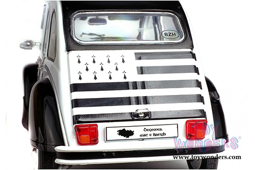 Solido - Citroën 2CV6 Breizh Hardtop (1978, 1/18 scale diecast model car, White/Black) S1850018