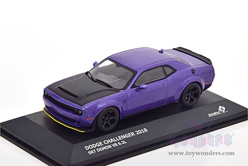 Solido - Dodge Challenger SRT Demon V8 6.2L (2018, 1/43 scale diecast model car, Plum Crazy/Black) S4310302