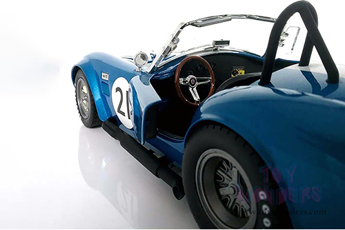 Shelby - Shelby Cobra 427 S/C #21 Convertible (1965, 1/18 scale diecast model car, Blue w/ White Stripes) SC112BU