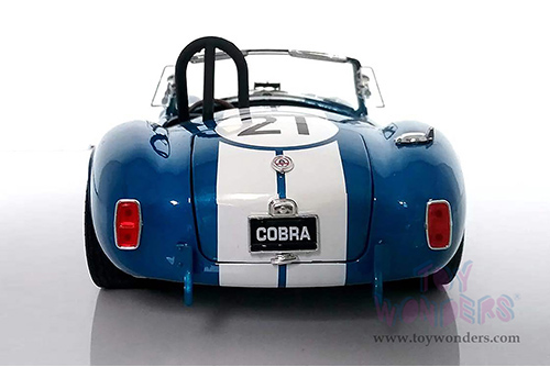 Shelby - Shelby Cobra 427 S/C #21 Convertible (1965, 1/18 scale diecast model car, Blue w/ White Stripes) SC112BU