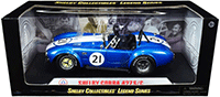 Shelby - Shelby Cobra 427 S/C #21 Convertible (1965, 1/18 scale diecast model car, Blue w/ White Stripes) SC112BU